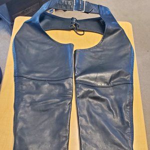 Harley-Style Motorcycle Riding Chaps, all Leather, Size S